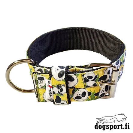 EL PERRO Solkipanta leveä panda 55 cm - Koiran tekstiilipannat - 1680 - 1