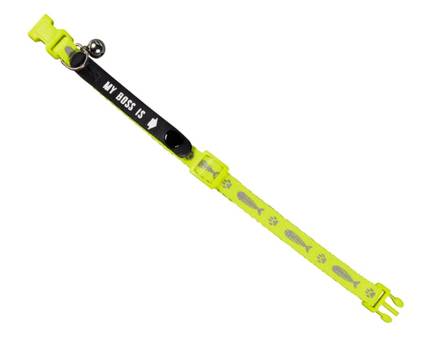 Kissan Pikalukkopanta kuvioilla, keltainen - Kissan kaulapannat - 1730 - 1