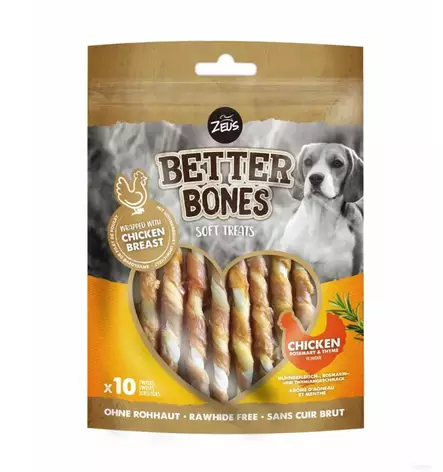 Zoe Better Bones Chicken Twist pehmeät koiran herkkutikut kanalla 10 kpl - Muut puruluut - 5620 - 1