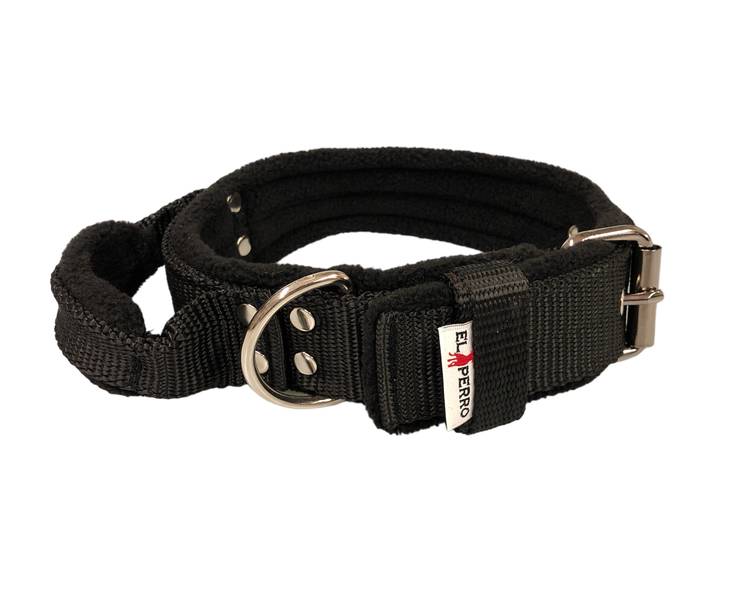 EL PERRO Kahvapanta fleecellä musta 55 cm - Koiran tekstiilipannat - 4330 - 1