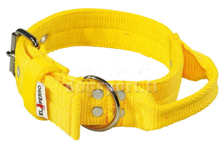 EL PERRO Kahvapanta keltainen 55 cm - Koiran tekstiilipannat - 260 - 1