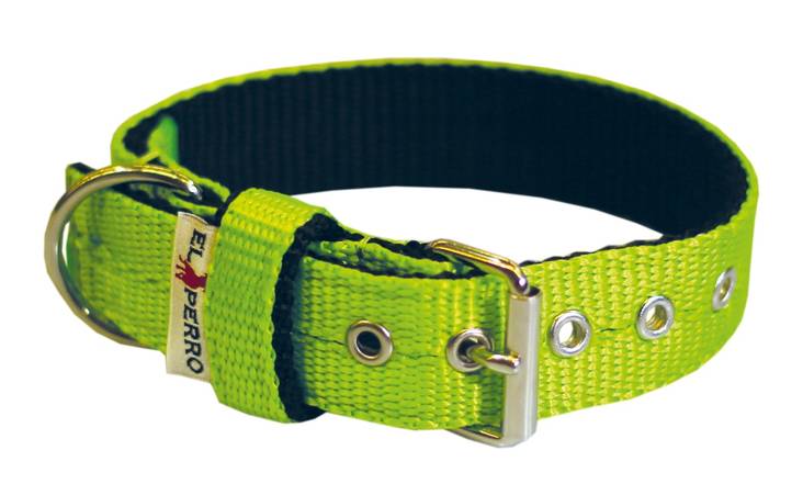 EL PERRO Solkipanta kapea limevihreä 45 cm - Koiran tekstiilipannat - 1310 - 1