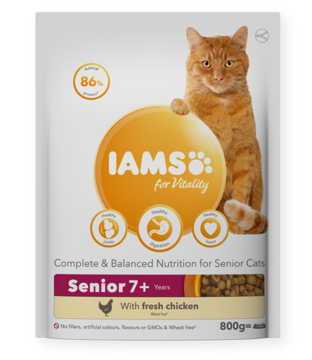 Iams Cat for Vitality Senior Fresh Chicken kissan kuivaruoka 3 kg - Iams kuivaruoat kissoille - 3930 - 1