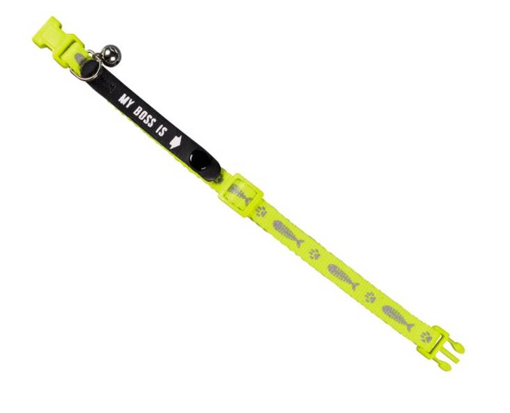 Kissan Pikalukkopanta kuvioilla, keltainen - Kissan kaulapannat - 1730 - 1