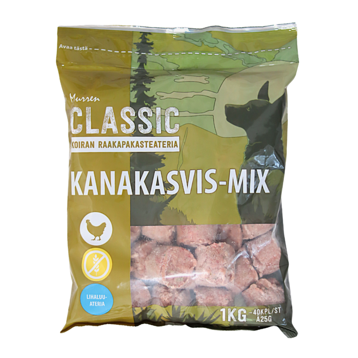 Murren Classic Kanakasvis-Mix koiran raakaruoka 1kg - Murren - 4620 - 1