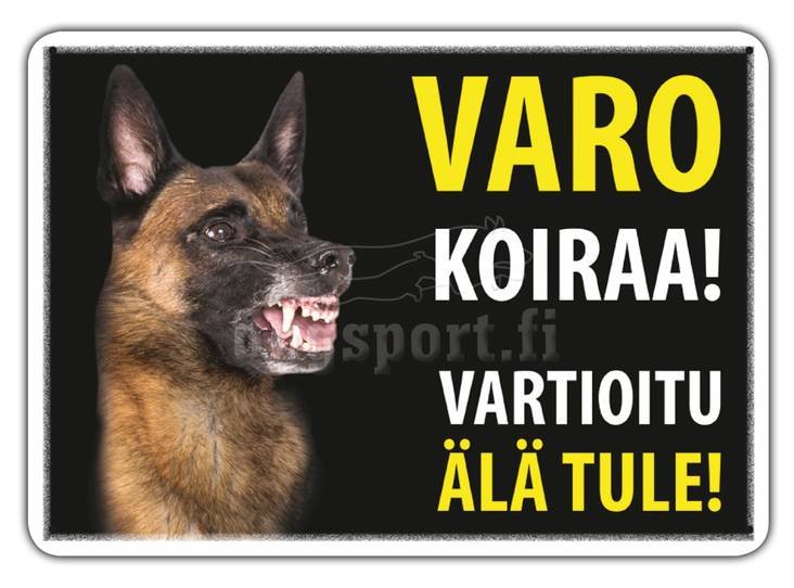 Varoituskyltti Malinois, musta - Varoituskyltit - 1070 - 1