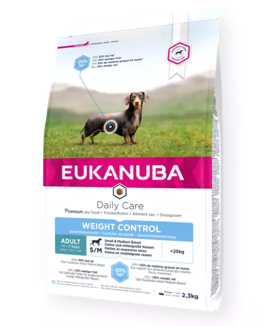 Eukanuba Daily Care Weight Control Adult Small & Medium Breed koiran kuivaruoka 2,3 kg - Eukanuba kuivaruoat koiralle - 6210 - 1