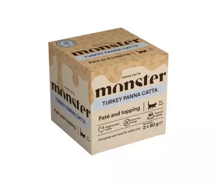 Monster Cat Turkey Panna Catta kissan märkäruoka 2 x 80g - Monster märkäruoat kissalle - 6380 - 1