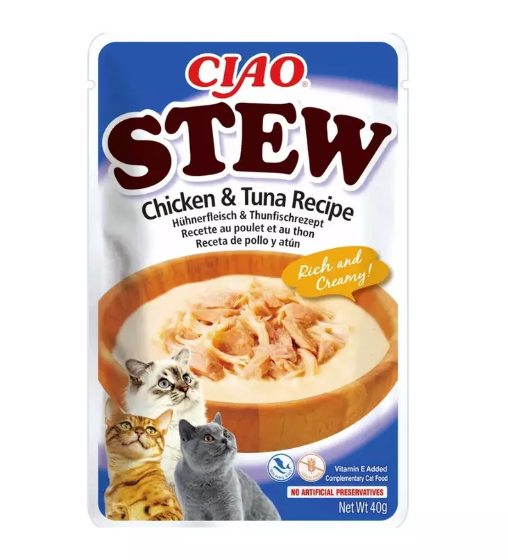 Ciao Stew Chicken & tuna viljaton kissan märkäruoka kanalla & tonnikalalla 40 g - Ciao - 5640 - 1