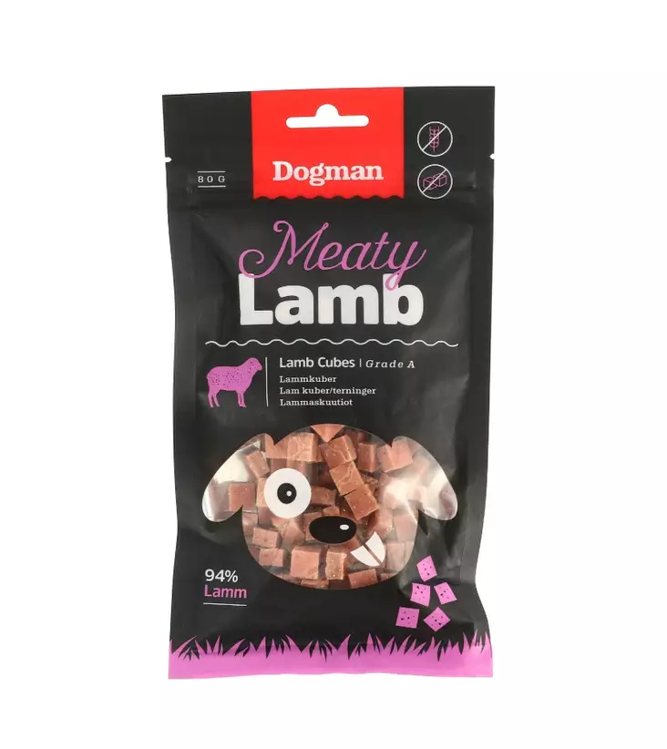 Dogman Lamb Cubes lammaskuutiot koiran makupalat 80 g - Koulutusherkut - 3660 - 1