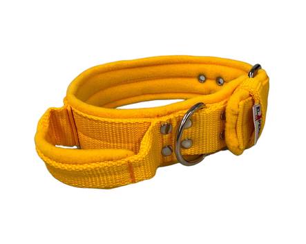 EL PERRO Kahvapanta fleecellä keltainen 55 cm - Koiran tekstiilipannat - 4331 - 2