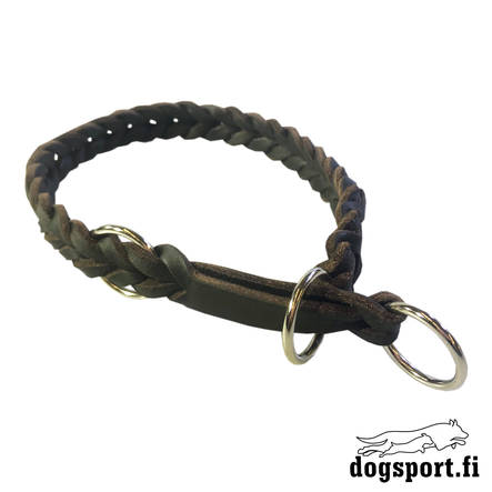 Puolikiristävä punottu nahkapanta 40-45 - Koiran nahkapannat - 2021 - 2