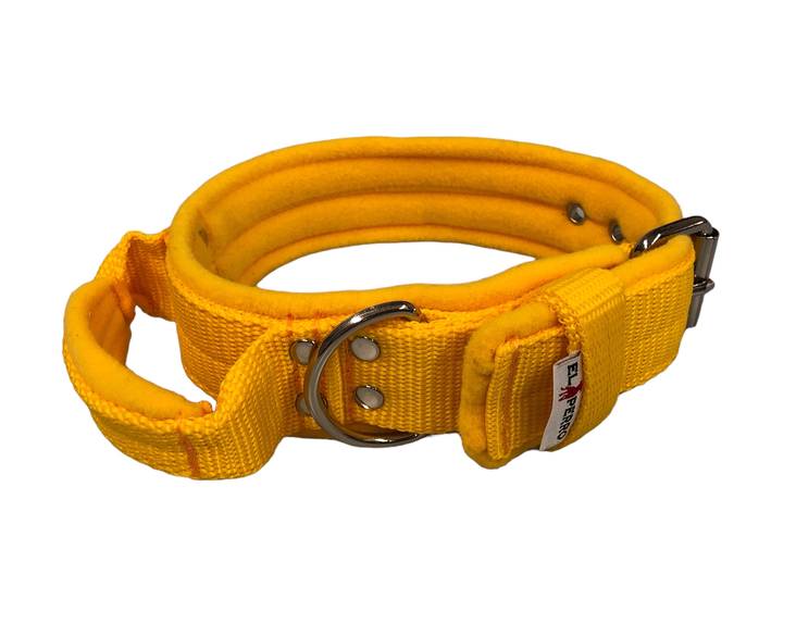 EL PERRO Kahvapanta fleecellä keltainen 55 cm - Koiran tekstiilipannat - 4331 - 1