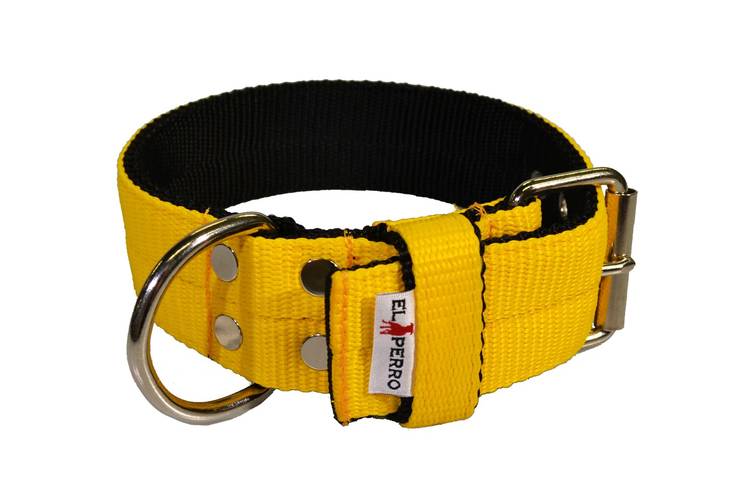 EL PERRO Solkipanta leveä keltainen 55 cm - Koiran tekstiilipannat - 1331 - 1