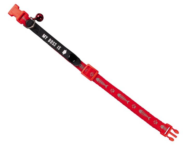 Kissan Pikalukkopanta kuvioilla, punainen - Kissan kaulapannat - 1731 - 1