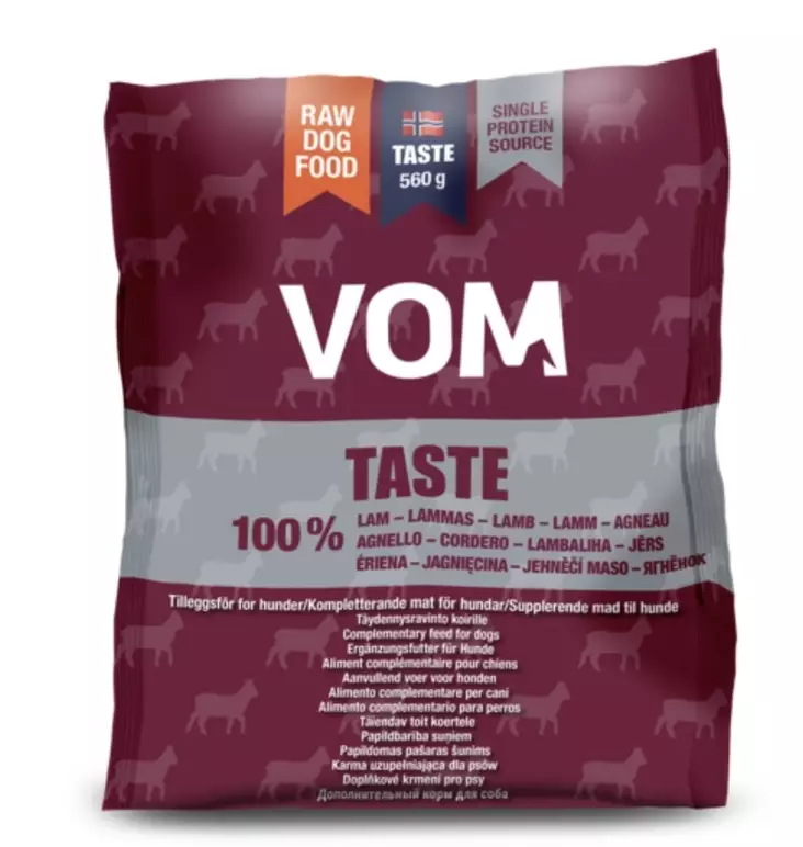 VOM Taste Lammas koiran täysravinto raakaruokapullat 560 g - VOM raakaruoat koirille - 2911 - 1