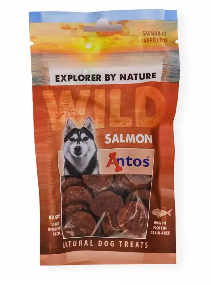 Antos Wild Snacks Salmon koiran viljattomat makupalat 80 g - Koulutusherkut - 5451 - 1
