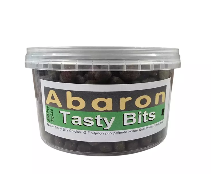 Abaron Chicken Tasty Bits koiran puolikostea täysravinto muovirasiassa 300 g - Koulutusherkut - 2671 - 1