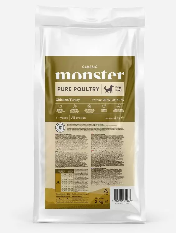 Monster Dog Classic Pure Poultry Chicken/turkey 2 kg - Monster kuivaruoat koiralle - 5591 - 1