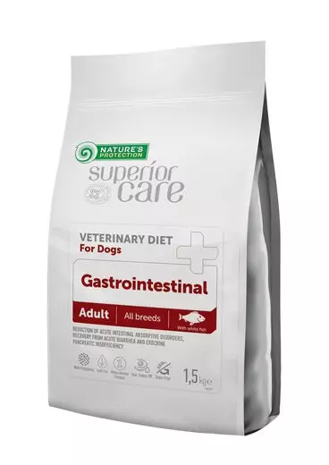 Superior Care VET Gastrointestinal Adult vaaleat kalat koiran kuivaruoka ruoansulatuksen tukemiseen 1,5 kg - Nature's Protection - 6191 - 1