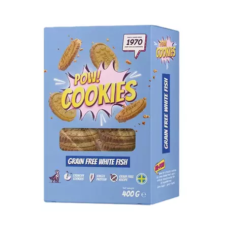 POW! Dog Cookies Grain Free White Fish viljattomat koirankeksit 400 g - Koirankeksit - 2972 - 1
