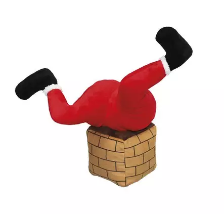 Happy Pet Santa Stuck in Chimney koiran pehmolelu 41 cm - Koiran pehmolelut - 4372 - 1