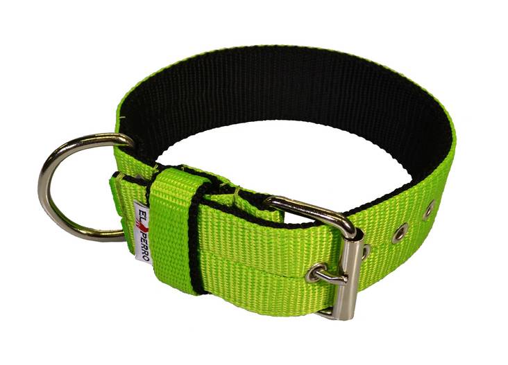 EL PERRO Solkipanta leveä lime 55 cm - Koiran tekstiilipannat - 1332 - 1
