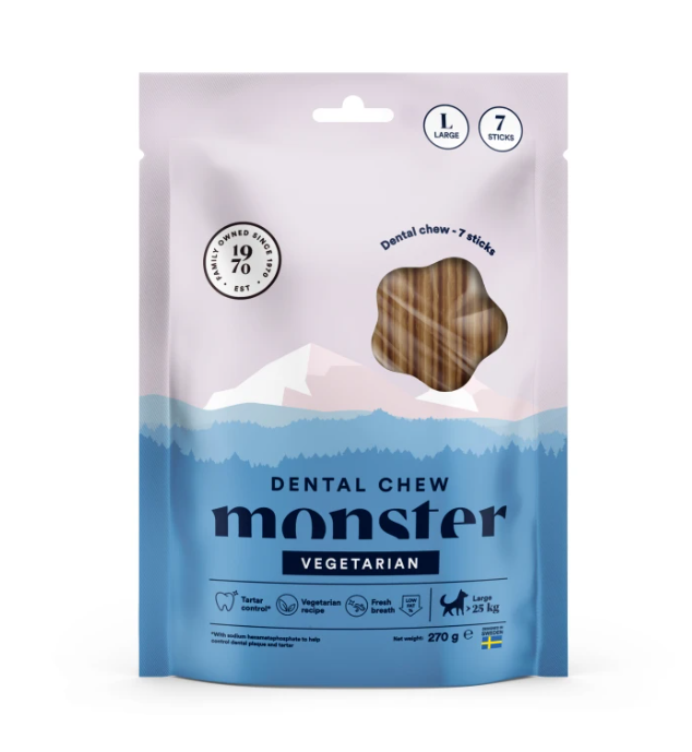 Monster Dog Dental Chew Vegetarian L 7 kpl hammaspurutikku - Muut puruluut - 3322 - 1