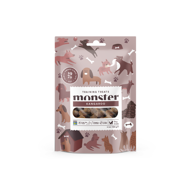 Monster Dog Training Treats kenguru makupalat koiralle 100 g - Koulutusherkut - 4382 - 1
