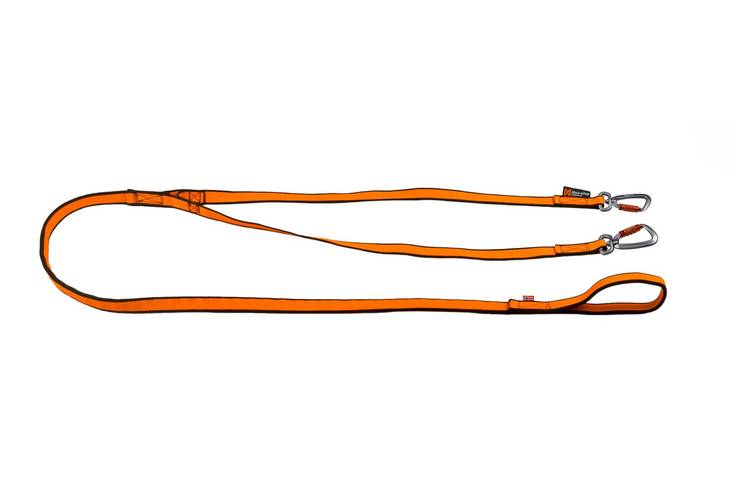 Non Stop Dogwear Double Bungee Leash joustoliina kahvalla 2 m kahdelle koiralle - Vetoliinat - 3752 - 1