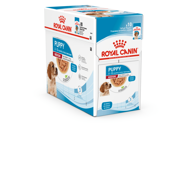Royal Canin Medium Puppy Wet Gravy koiranpennun märkäruoka 10 x 140 g - Royal Canin märkäruoat - 3812 - 1