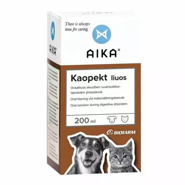 AIKA Kaopekt liuos akuutteihin ruoansulatushäiriöihin koirille ja kissoille 200 ml - Koiran ravintolisät - 2512 - 1