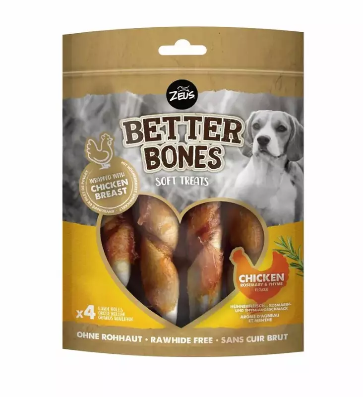 Zoe Better Bones Chicken Wrapped pehmeät koiran herkkuluut kanalla 4 kpl - Muut puruluut - 5622 - 1