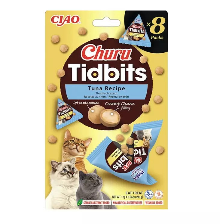 Churu Cat Tidbits Tuna kissan makupalat kanalla & tonnikalalla 8 x 12 g - Makupalat ja herkut - 5632 - 1