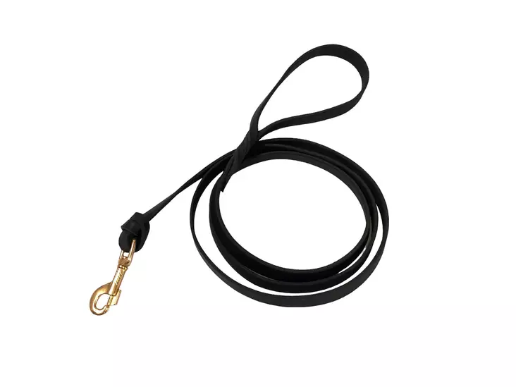 D&C Nahkatalutin 2 m messinkilukolla musta - Koiran nahkataluttimet - 5852 - 1