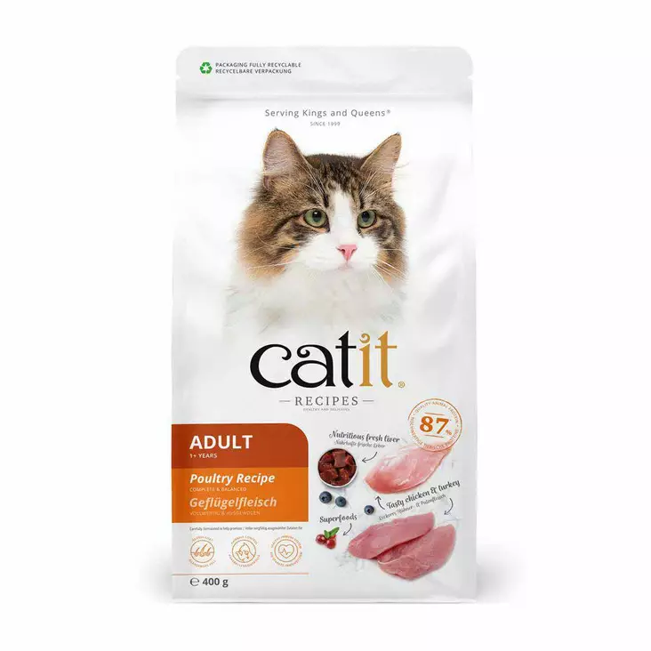 Catit Recipes Adult Poultry kana & kalkkuna 400 g - Catit - 5832 - 1