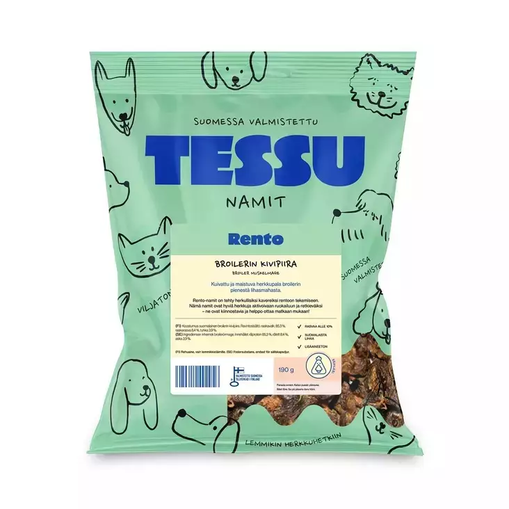 Tessu Rento broilerin kivipiira 190 g - Kuivatut herkut - 2732 - 1