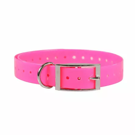 Muovitettu kaulapanta 25 mm pinkki - Koiran tekstiilipannat - 5473 - 1