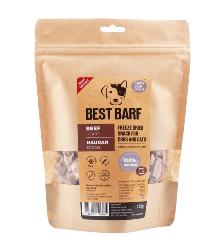 Best Barf Naudan sydän 100 g - Best Barf - 3603 - 1
