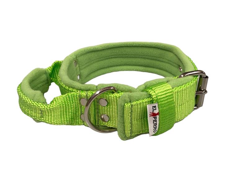 EL PERRO Kahvapanta fleecellä lime 55 cm - Koiran tekstiilipannat - 4333 - 1