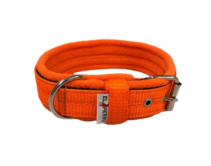 EL PERRO Solkipanta fleecellä kapea oranssi 50 cm - Koiran tekstiilipannat - 4523 - 1