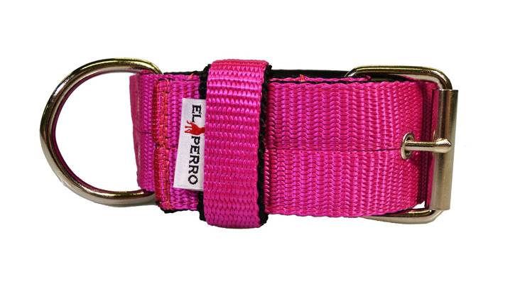 EL PERRO Solkipanta leveä pinkki 55 cm - Koiran tekstiilipannat - 1333 - 1