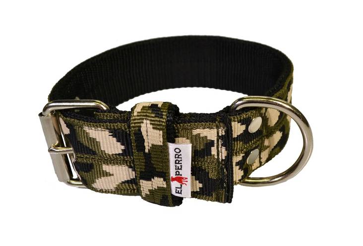 EL PERRO Solkipanta leveä vihreä camo 55 cm - Koiran tekstiilipannat - 5053 - 1