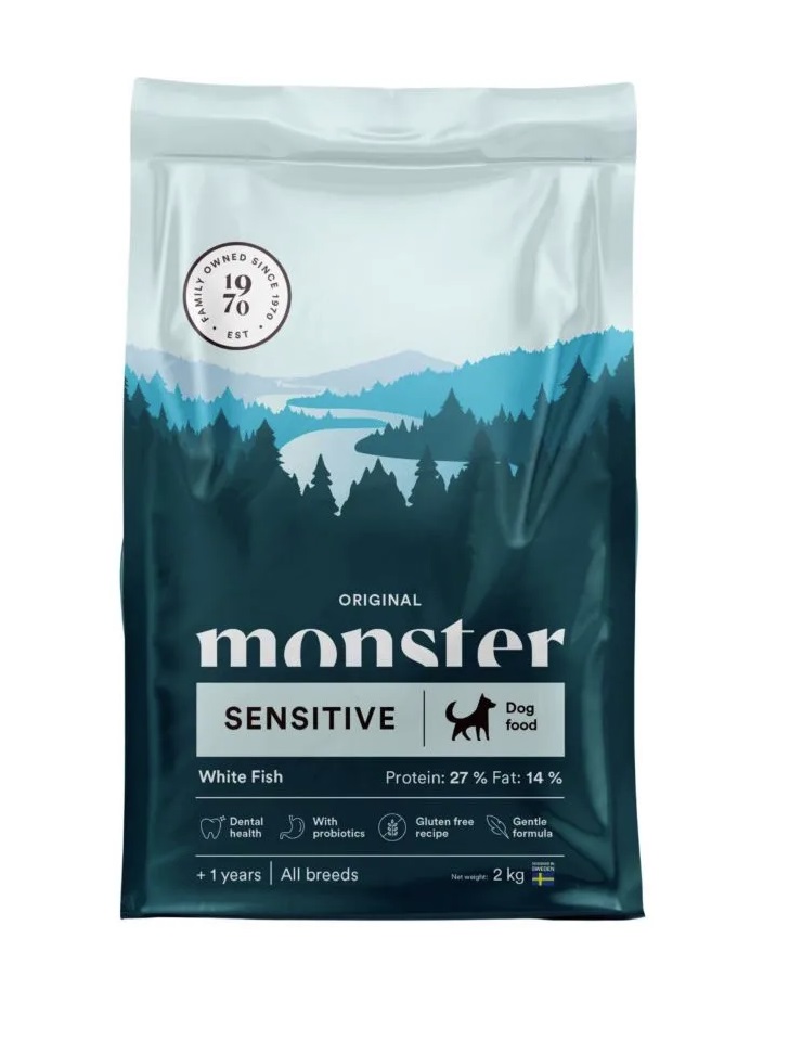 Monster Dog Original Sensitive White Fish koiran kuivaruoka 2 kg - Monster kuivaruoat koiralle - 3113 - 1