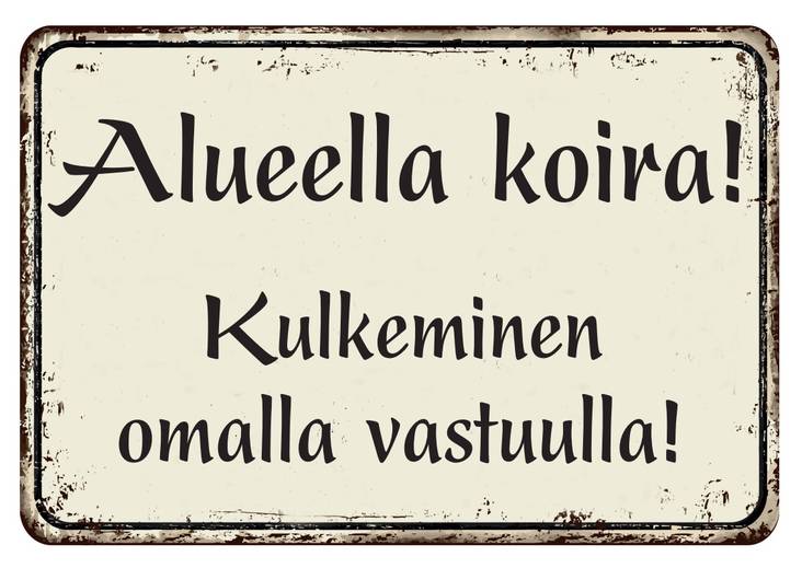 Varoituskyltti A5 Alueella koira! - Varoituskyltit - 3993 - 1