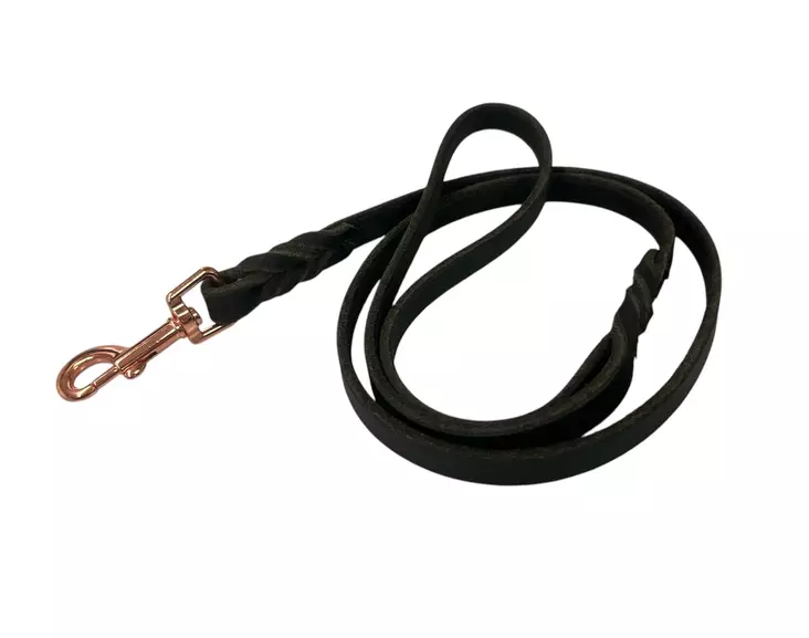 D&C Näyttelyhihna musta nahka 100 cm - Näyttelytaluttimet koiralle - 2713 - 1