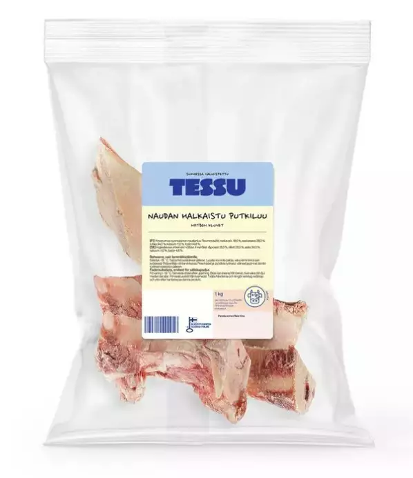 Tessu Naudan halkaistu putkiluu 1 kg - Pakasteluut - 2803 - 1