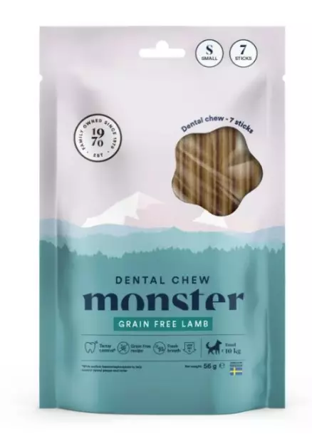 Monster Dog Dental Chew Grain Free Lamb S hammaspurutikku pienille koirille 7 kpl PÄIVÄYS LÄHESTYY - Muut puruluut - 2883 - 1
