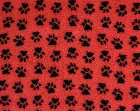 VetBed karva-alusta punainen tassuilla - Koiran pedit ja alustat - 5223 - 1