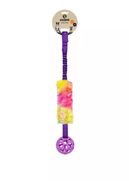 Ozami Play-n-Tug Short Fur Unicorn karvapatukka joustokahvalla ja pallolla 65 cm - Karvalelut - 5313 - 1